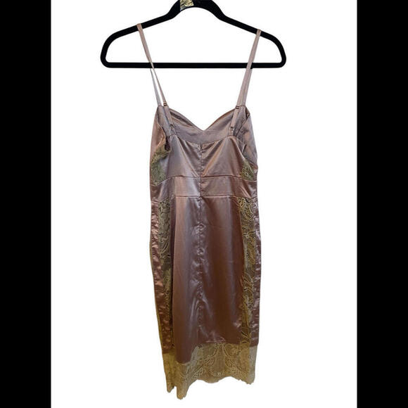 Tan Slip Dress Sleeveless Vintage US 4 - Picture 2 of 6